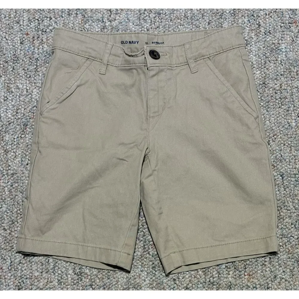 Lot Of 2 Old Navy Girls Uniform Dress Bermuda Shorts Khaki Adjustable Size 10